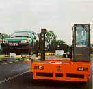 sideloading forklift in action